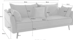 COLLECTION AB Schlafsofa »Asra, B: 228 cm, Liegel. 145x192 cm« Schlaffunktion, Bettkasten, Taschen & 2 Zierkissen, Federkern