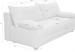 COLLECTION AB Schlafsofa »Bella, B: 196 cm, Liegefl. 145x196 cm« Schlaffunktion, Bettkasten & 2 Armlehnenkissen, Federkern