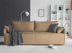 COLLECTION AB Schlafsofa »CAB, B: 216 cm, Liegefl. 140x198 cm« Schlaffunktion, Bettkasten & 2 Zierkissen, Federkern