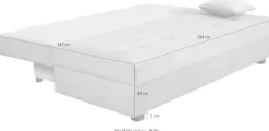 COLLECTION AB Schlafsofa »Daria, B: 194 cm, Liegel. 147x194 cm« Schlaffunktion, Bettkasten & 1 Zierkissen, Federkern