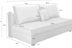 COLLECTION AB Schlafsofa »Daria, B: 194 cm, Liegel. 147x194 cm« Schlaffunktion, Bettkasten & 1 Zierkissen, Federkern