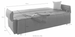 COLLECTION AB Schlafsofa »Funtastic, B: 212 cm, Liegefl. 145x187 cm, Armteilverstellung« Schlaffunktion, Bettkasten & Zierkissen, Gästebett mit Federkern