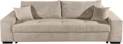COLLECTION AB Schlafsofa »Kreta, B: 248 cm, Liegefl. 137x195 cm« Schlaffunktion, Bettkasten & 2 Zierkissen, optional mit Topper