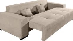 COLLECTION AB Schlafsofa »Kreta, B: 248 cm, Liegefl. 137x195 cm« Schlaffunktion, Bettkasten & 2 Zierkissen, optional mit Topper
