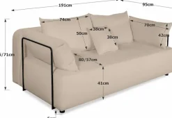COLLECTION AB Schlafsofa »Maria, B: 191 cm, Liegefl. 143x190 cm« Bettfunktion & Bettkasten, Federkern & Zierkissen, freistehend