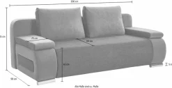 COLLECTION AB Schlafsofa »Moritz B: 200 cm, Liegefl. 142x200 cm« Gästebettfunktion, frei stellbar, Wohnkomfort