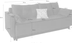 COLLECTION AB Schlafsofa »Solar, B: 225 cm, Liegel. 136x200 cm« Schlaffunktion, Bettkasten & 1 Zierkissen, Federkern