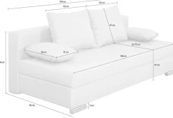 COLLECTION AB Schlafsofa »Tania, B: 194 cm, Liegefl. 140x194 cm, Federkern« Schlafcouch mit Gästebett inklusive Rückenkissen
