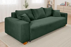 COLLECTION AB Schlafsofa »Yves, B: 243 cm, Liegefl. 142x194 cm« Schlaffunktion, Bettkasten & 2 Zierkissen, Federkern