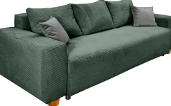 COLLECTION AB Schlafsofa »Yves, B: 243 cm, Liegefl. 142x194 cm« Schlaffunktion, Bettkasten & 2 Zierkissen, Federkern