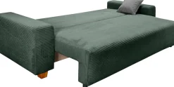 COLLECTION AB Schlafsofa »Yves, B: 243 cm, Liegefl. 142x194 cm« Schlaffunktion, Bettkasten & 2 Zierkissen, Federkern