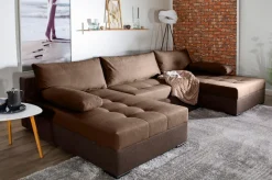 COLLECTION AB Wohnlandschaft »Josy U-Form, B: 307 cm« Schlaffunktion & Bettkasten, Federkern
