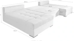 COLLECTION AB Wohnlandschaft »Josy U-Form, B: 307 cm« Schlaffunktion & Bettkasten, Federkern