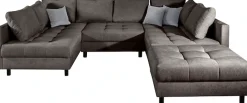 COLLECTION AB Wohnlandschaft »Toni U-Form, B: 298 cm, XXL-Liegefläche 282x178 cm mit Hocker« Set: Sofa & Hocker, 3 Zierkissen, Federkern
