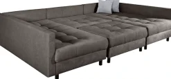 COLLECTION AB Wohnlandschaft »Toni U-Form, B: 298 cm, XXL-Liegefläche 282x178 cm mit Hocker« Set: Sofa & Hocker, 3 Zierkissen, Federkern