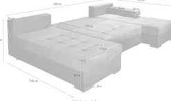 COLLECTION AB Wohnlandschaft »Josy U-Form, B: 269 cm« Schlaffunktion & Bettkasten, Federkern