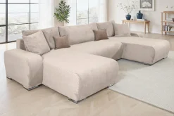 COLLECTION AB Wohnlandschaft »Paola U-Form, B: 314 cm« Schlaffunktion, Bettkasten & 4 Zierkissen, Federkern