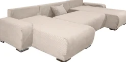 COLLECTION AB Wohnlandschaft »Paola U-Form, B: 314 cm« Schlaffunktion, Bettkasten & 4 Zierkissen, Federkern