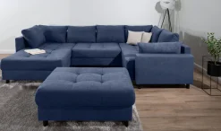 COLLECTION AB Wohnlandschaft »Toni U-Form, B: 298 cm« Set: Sofa & Hocker, 2 Zierkissen, Federkern