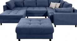 COLLECTION AB Wohnlandschaft »Toni U-Form, B: 298 cm« Set: Sofa & Hocker, 2 Zierkissen, Federkern