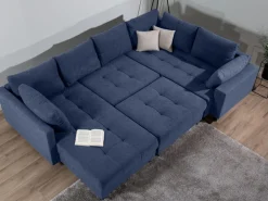 COLLECTION AB Wohnlandschaft »Toni U-Form, B: 298 cm« Set: Sofa & Hocker, 2 Zierkissen, Federkern