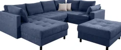 COLLECTION AB Wohnlandschaft »Toni U-Form, B: 298 cm« Set: Sofa & Hocker, 2 Zierkissen, Federkern