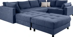 COLLECTION AB Wohnlandschaft »Toni U-Form, B: 298 cm« Set: Sofa & Hocker, 2 Zierkissen, Federkern