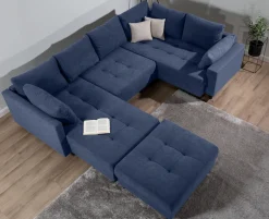 COLLECTION AB Wohnlandschaft »Toni U-Form, B: 298 cm« Set: Sofa & Hocker, 2 Zierkissen, Federkern