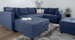 COLLECTION AB Wohnlandschaft »Toni U-Form, B: 298 cm« Set: Sofa & Hocker, 2 Zierkissen, Federkern