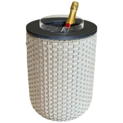COOTAB Cooler Table Beistelltisch »4-in-1 Loungetisch mit Acryl-Kühler London 50 cm« 1 Stk. tlg. Wetterfest, Pflegeleicht, Hitzebeständig, Verstellbare Füße