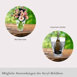 COOTAB Cooler Table Beistelltisch »4-in-1 Loungetisch mit Acryl-Kühler London 50 cm« 1 Stk. tlg. Wetterfest, Pflegeleicht, Hitzebeständig, Verstellbare Füße