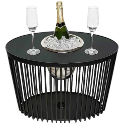 COOTAB Cooler Table Beistelltisch »3-in-1 Loungetisch mit Edelstahl-Kühler Stockholm 46 cm schwarz« 1 Stk. tlg. Wetterfest, Pflegeleicht, Hitzebeständig, Stapelbar