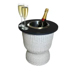 COOTAB Cooler Table Beistelltisch »3-in-1 Loungetisch mit Edelstahl-Kühler Paris 43 cm« 1 Stk. tlg. Wetterfest, Pflegeleicht, Hitzebeständig