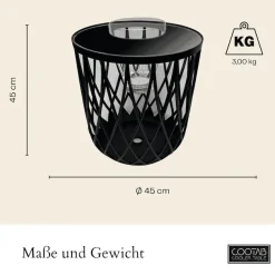 COOTAB Cooler Table Beistelltisch »4-in-1 Loungetisch mit Acryl-Weinkühler Dubai 45 cm schwarz« 1 Stk. tlg. Wetterfest, Pflegeleicht, Hitzebeständig, Stapelbar
