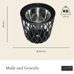 COOTAB Cooler Table Beistelltisch »4-in-1 Loungetisch mit Edelstahl-Kühler Dubai 45 cm schwarz« 1 Stk. tlg. Wetterfest, Pflegeleicht, Hitzebeständig, Stapelbar