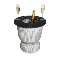 COOTAB Cooler Table Beistelltisch »3-in-1 Loungetisch mit Acryl-Kühler Paris 43 cm« 1 Stk. tlg. Wetterfest, Pflegeleicht, Hitzebeständig
