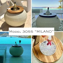 COOTAB Cooler Table Beistelltisch »Beistelltisch mit Acryl-Kühler Milano 40 cm« 1 Stk. tlg.