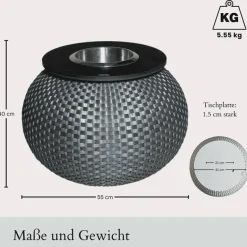 COOTAB Cooler Table Beistelltisch »Beistelltisch mit Edelstahl-Kühler Milano 40 cm« 1 Stk. tlg.