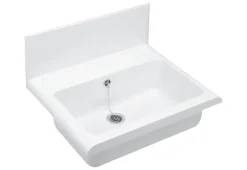 CORNAT Waschbecken mit Überlauf, Wandausgussbecken, Breite 55 cm