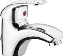 CORNAT Waschtischarmatur »"Mateo" - Verchromter Messingkörper - Niedrige Auslaufhöhe« Mit Ablaufgarnitur / Wasserhahn Bad / Waschbecken-Armatur / Badarmatur