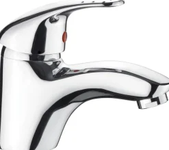 CORNAT Waschtischarmatur »"Mateo" - Verchromter Messingkörper - Niedrige Auslaufhöhe« Mit Ablaufgarnitur / Wasserhahn Bad / Waschbecken-Armatur / Badarmatur