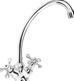 CORNAT Waschtischarmatur »"Nostalgie"Verchromter Messingkörper - Hohe Auslaufhöhe - Schwenkbar« Ohne Ablaufgarnitur / Wasserhahn Bad / Waschbecken-Armatur/ Badarmatur