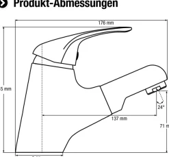 CORNAT Waschtischarmatur »"Stilo" Verchromter Messingkörper- Normale Auslaufhöhe- ausziehbar« Mit Ablaufgarnitur - ECO-Funktion / Wasserhahn / Waschbeckenarmatur