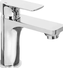 CORNAT Waschtischarmatur »Verchromter Messingkörper - Rundes Design - Normale Auslaufhöhe« Mit Druck-Ablaufventil / Wasserhahn fürs Bad / Waschbecken-Armatur