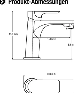 CORNAT Waschtischarmatur »Verchromter Messingkörper - Rundes Design - Normale Auslaufhöhe« Mit Druck-Ablaufventil / Wasserhahn fürs Bad / Waschbecken-Armatur