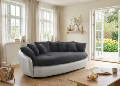 COTTA Big-Sofa »Aruba, B. 238cm, bequemer Sitzkomfort durch Wellenfedern,Mattenoptik« gemütliches Megasofa in XXL in organischer Form mit vielen Kissen
