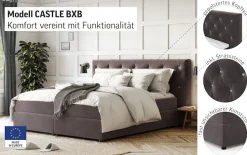 COTTA Boxspringbett »Castle« mit Strasssteinen im Kopfteil, inkl. Topper