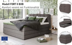 COTTA Boxspringbett »Fort II, in verschiedenen Breiten erhältlich - auch als Familienbett!« inkl. Bettkasten und Topper