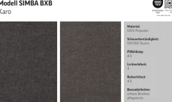 COTTA Boxspringbett »SIMBA, inkl. Taschenfederkernmatratze H3 oder H4 und Komforttopper« Strukturstoff-Bezug, Liegefläche wahlweise 120x200 bis 200x200 cm