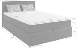 COTTA Boxspringbett »SIMBA, inkl. Taschenfederkernmatratze H3 oder H4 und Komforttopper« Strukturstoff-Bezug, Liegefläche wahlweise 120x200 bis 200x200 cm